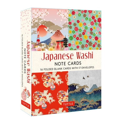 Japanese Washi, 16 Note Cards: 16 Different Blank Cards with 17 Patterned Envelopes in a Keepsake Box! by Tuttle Publishing