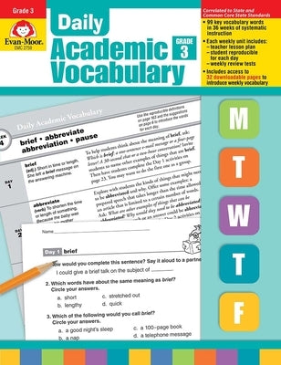 Daily Academic Vocabulary, Grade 3 Teacher Edition by Evan-Moor Corporation