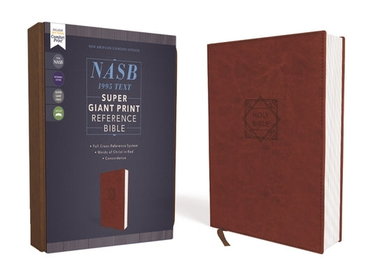 Nasb, Super Giant Print Reference Bible, Leathersoft, Brown, Red Letter Edition, 1995 Text, Comfort Print by Zondervan