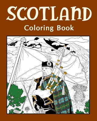 Scotland Coloring Book: Painting on Scottish Landmarks and Iconic, Gifts for Scotland Tourist by Paperland