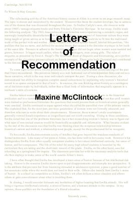 Letters of Recommendation by McClintock, Maxine