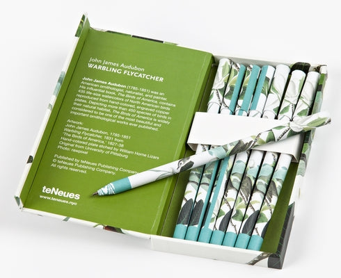 Warbling Flycatcher, James Audubon 8-Pen Set: Set of 8 Ball Point Pens in a Slim Case by Teneues