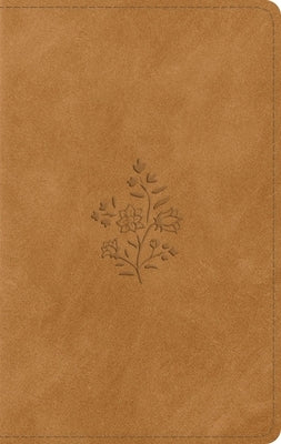 ESV Large Print Personal Size Bible, Red Letter, Thumb Indexed (Trutone, Nubuck Caramel, Wildflower Design) by Esv Bibles