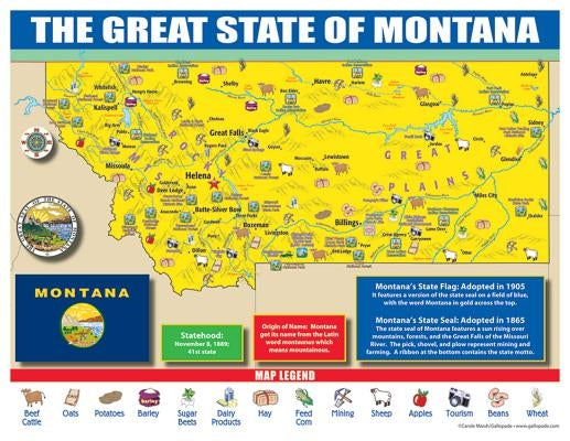 Montana State Map for Students - Pack of 30 by Gallopade International