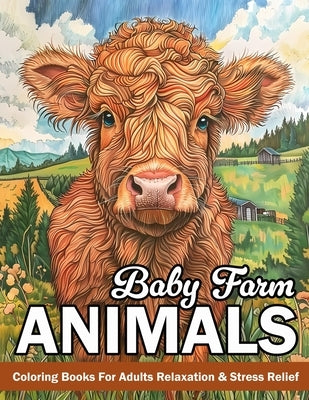 Baby Farm Animals: Coloring Book For Adults Mindfulness With Cute Cow, Lamb, Pig, Horses And More!!! by Mangum, Sandra