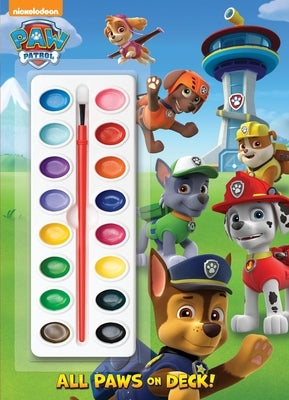 All Paws on Deck! (Paw Patrol): Activity Book with Paintbrush and 16 Watercolors [With Paint Brush and Paint] by Golden Books
