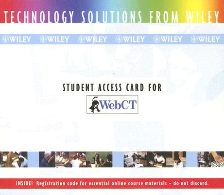 WebCT Student Access Card by John Wiley & Sons Inc