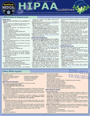 Hipaa Guidelines: A Quickstudy Laminated Reference Guide by Brzezinski, Robert