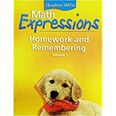 Math Expressions: Hmewk&rembr Consm Lk V1 by Houghton Mifflin Company