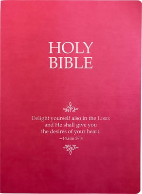 Kjver Holy Bible, Delight Yourself in the Lord Life Verse Edition, Large Print, Berry Ultrasoft: (King James Version Easy Read, Red Letter, Pink, Psal by Whitaker House