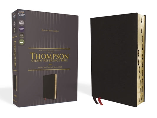 Nasb, Thompson Chain-Reference Bible, Genuine Leather, Calfskin, Black, 1995 Text, Red Letter, Thumb Indexed, Comfort Print by Thompson, Frank Charles
