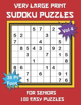 Very Large Print Sudoku Puzzles for Seniors: 100 Easy Sudoku for Adults: One Extra Large Print Puzzle Per Page and Space for Working Out the Answers, by Youdosudo