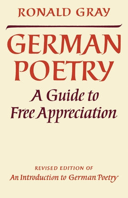 German Poetry by Gray, Ronald D.