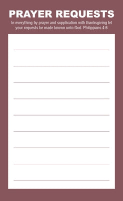 Prayer Request Card - Burgundy (Package of 50): Philippians 4:6 (Kjv) by Broadman Church Supplies Staff