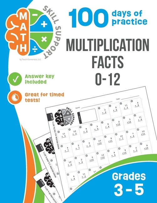 Math Skill Support: Multiplication Facts 0-12: Grades 3-5, Math Drills, Reproducible Practice Sheets by Teach Elementals