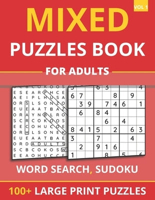 Mixed Puzzles Book For Adults - Word Search, Sudoku: 100+ Large Print Puzzles For Adults & Seniors (Vol 1) by Books, Funafter