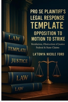 Pro Se Plaintiff's Legal Response Template: Opposition to Motion to Strike Retaliation, Obstruction of Justice, Federal & State Claims by Ford, La'tonya Nicole
