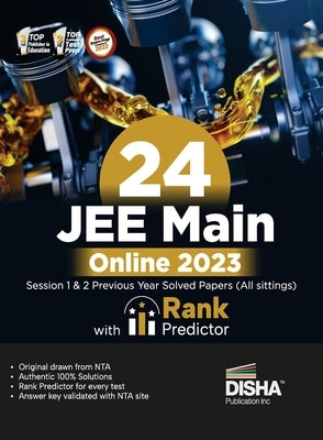24 JEE Main Online 2023 Previous Year Solved Papers (All sittings) with Rank Predictor by Disha Experts
