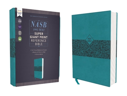 Nasb, Super Giant Print Reference Bible, Leathersoft, Teal, Red Letter Edition, 1995 Text, Comfort Print by Zondervan