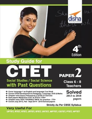 Study Guide for CTET Paper 2 (Class 6 - 8 Teachers) Social Studies/ Social Science with Past Questions 4th Edition by Disha Experts