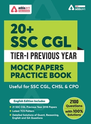 20+ SSC CGL Tier-I Previous Year Mock Papers Practice Book English Medium by Adda247