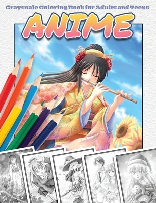 Anime Grayscale Coloring Book for Adults and Teens by Publishing, Draconis