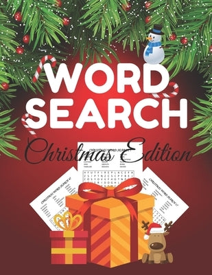 Word Search Christmas Edition: Puzzle For Adults and Kids Gift Present Activity Book Winter Blank Countdown Hidden Snowman by Master, Word