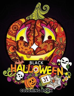 Black Halloween Coloring book: Adult Coloring Book Art Design for Relaxation and Mindfulness by Tiny Cactus Publishing