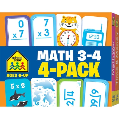 School Zone Math 3-4 Flash Cards 4-Pack by Zone, School
