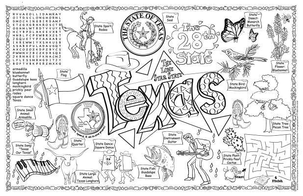 Texas Symbols & Facts Funsheet - Pack of 30 by Gallopade, International