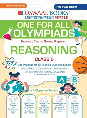 Oswaal One For All Olympiad Previous Years' Solved Papers, Class-6 Reasoning Book (For 2023 Exam) by Oswaal Editorial Board