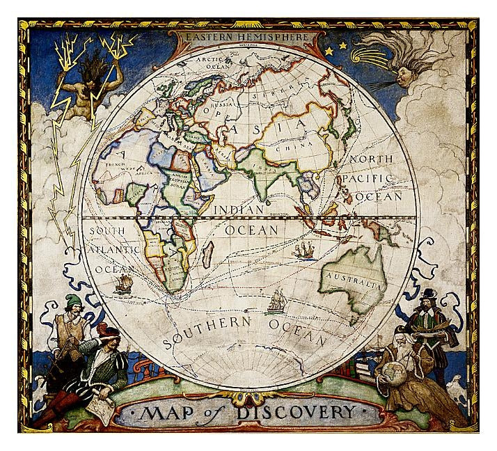 National Geographic Map of Discovery, Eastern Hemisphere Wall Map (19 X 21 In) by National Geographic Maps
