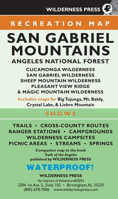 Map San Gabriel Mountains by Wilderness Press