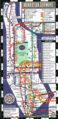 Streetwise Manhattan Bus Subway Map - Laminated Subway & Bus Map of Manhattan, New York by Michelin