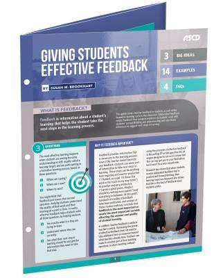 Giving Students Effective Feedback (Quick Reference Guide) by Brookhart, Susan M.