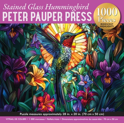 Stained Glass Hummingbird 1000-Piece Jigsaw Puzzle (Gold Foil Highlights) by 