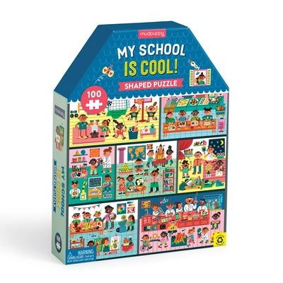 My School Is Cool 100 Piece Puzzle House-Shaped Puzzle by Mudpuppy