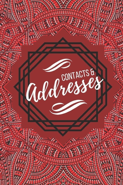 Contacts & Addresses: Geometric Design (Red, Black & White) Small 6" X 9" by Publishers, Blank