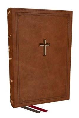 KJV Personal Size Large Print End-Of-Verse Reference Bible, Brown Leathersoft, Red Letter, Comfort Print by Thomas Nelson
