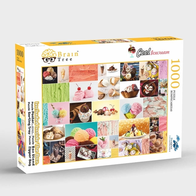 Brain Tree - Cool Icecream 1000 Piece Puzzle for Adults: With Droplet Technology for Anti Glare & Soft Touch by Brain Tree Games LLC