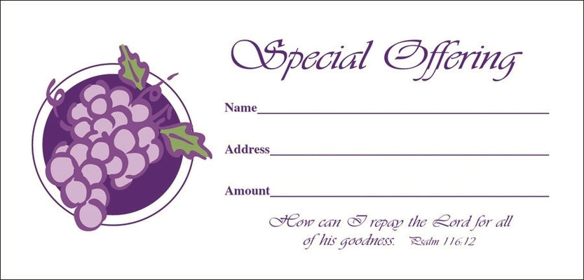 Offering Envelope: Special Offering (Package of 100): Psalm 116:12 by Broadman Church Supplies Staff
