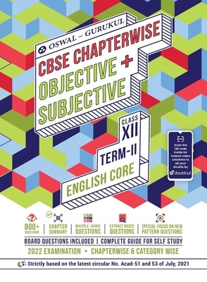 Oswal-Gurukul English Core Chapterwise Objective + Subjective for CBSE Class 12 Term 2 Exam by Oswal