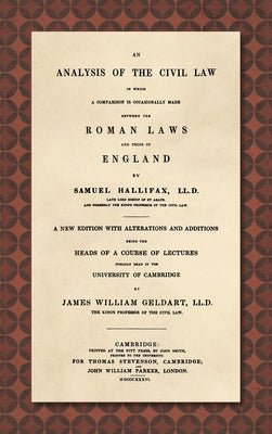 An Analysis of the Civil Law [1836] by Hallifax, Samuel