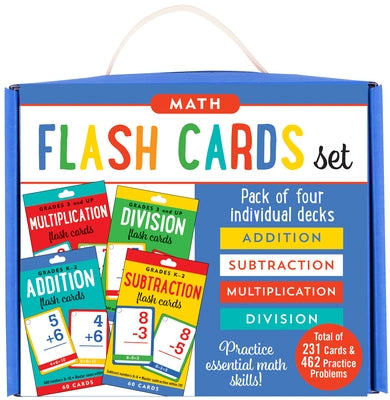 Math Flash Card Set: Addition, Subtraction, Multiplication, and Division Four-Deck Set by 