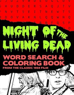 Night of the Living Dead: Zombie Horror Movie Word Search Finder Puzzle And Grayscale Coloring Pages Activity Book Large Print Size Black White by Group, Brainy Puzzler