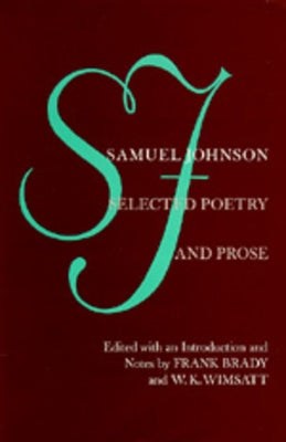 Samuel Johnson: Selected Poetry and Prose by Brady, Frank