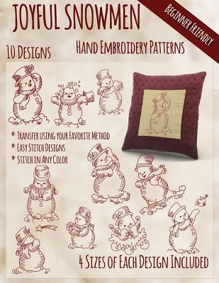 Joyful Snowmen Hand Embroidery Patterns by Embroidery, Stitchx