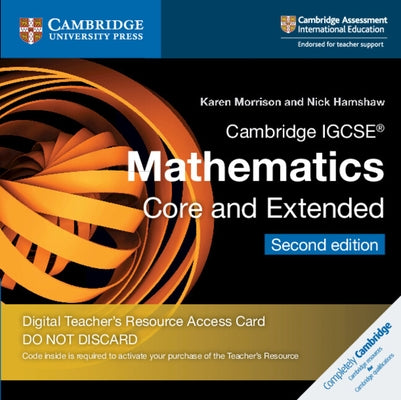 Cambridge Igcse(r) Mathematics Core and Extended Cambridge Elevate Teacher's Resource Access Card by Morrison, Karen