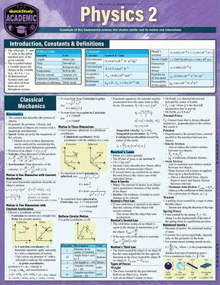 Physics 2: A Quickstudy Laminated Reference Guide by Kraabel, Brett