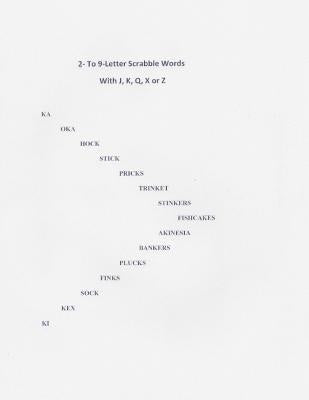 2- TO 9-Letter Scrabble Words With J, K, Q, X or Z by Navarro, Bob &. Espy